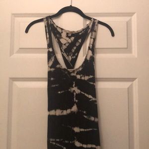 Black and white bleach wash maxi dress